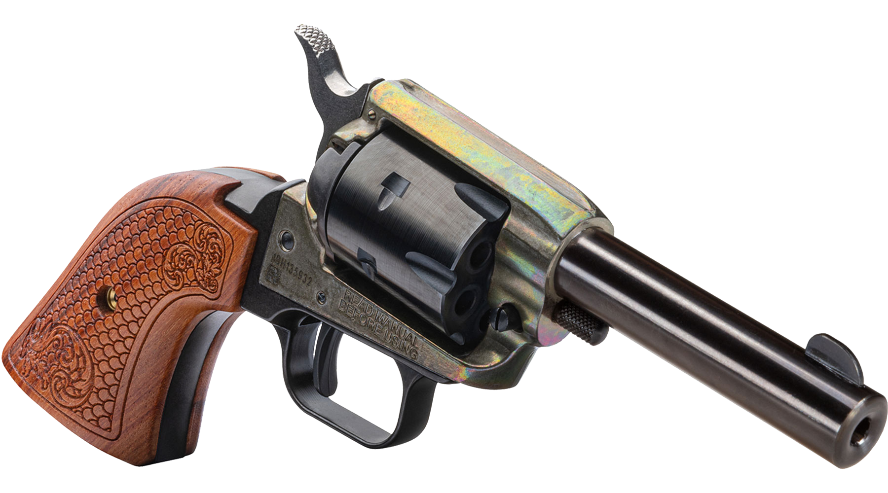  Heritage Barkeep™ Custom Scroll Wood Grips 3 in
