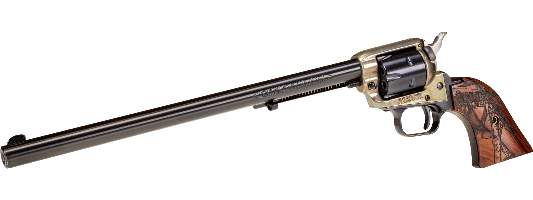 12" Rough Rider® .22 LR, Simulated Case Hardened, 6 Rounds, Wyat Earp Wood Grip