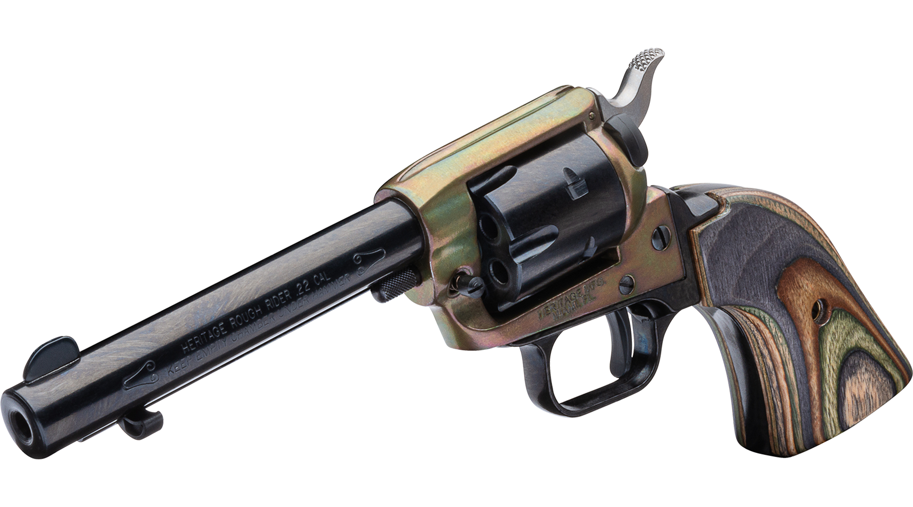 4.75" Rough Rider® .22 LR / .22 WMR Simulated Case Hardened Camo Laminate 