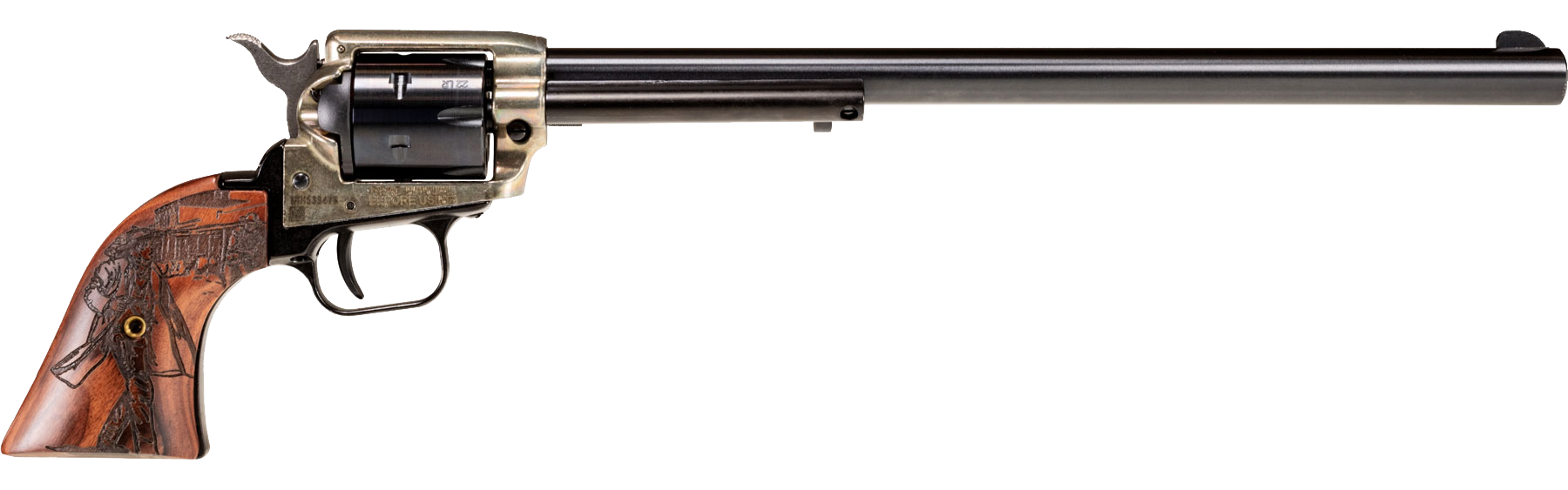 12" Rough Rider® .22 LR, Simulated Case Hardened, 6 Rounds, Wyat Earp Wood Grip