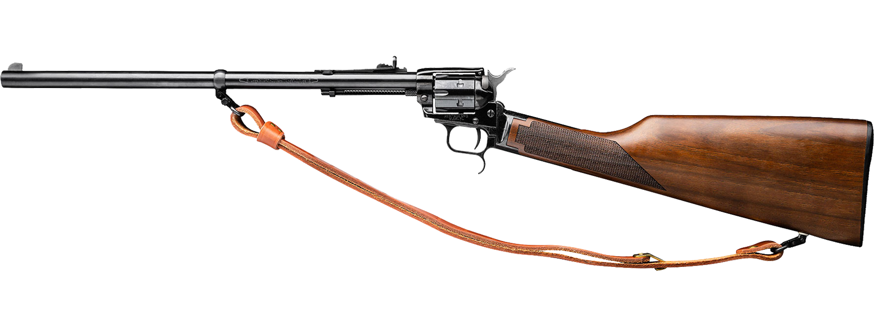 Rough Rider® Rancher™ Carbine 22 LR Black 16” Barrel 6 Rounds Walnut Stock, Buckhorn Sight and Leather Sling